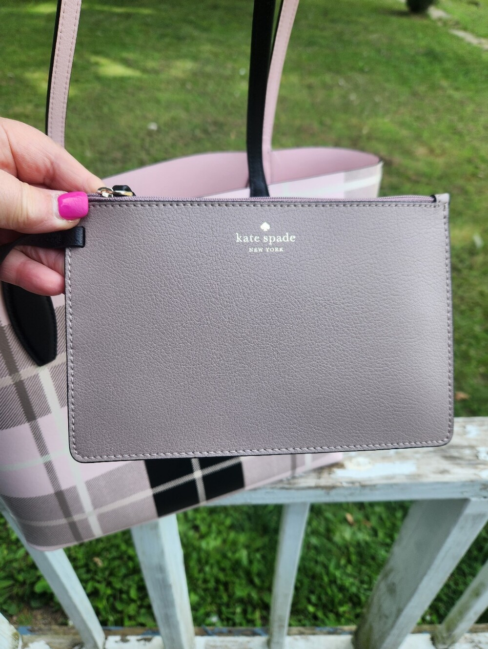 Kate Spade New York Arch Woodland Plaid Large Reversible Tote NWT - Picture 9 of 12
